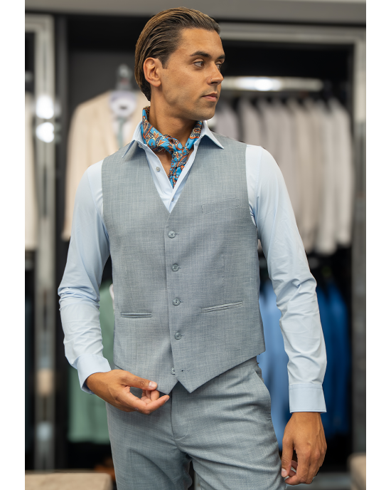 Κοστούμι Artisti Italiani γαλάζιο SLIM FIT