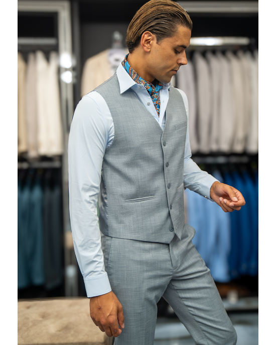 Κοστούμι Artisti Italiani γαλάζιο SLIM FIT