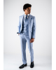 Κοστούμι Black Papigion Milano γαλάζιο με καρό μπλε SLIM FIT
