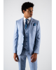 Κοστούμι Black Papigion Milano γαλάζιο με καρό μπλε SLIM FIT