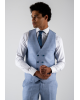 Κοστούμι Black Papigion Milano γαλάζιο με καρό μπλε SLIM FIT