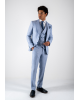 Κοστούμι Black Papigion Milano γαλάζιο με καρό μπλε SLIM FIT