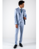 Κοστούμι Black Papigion Milano γαλάζιο με καρό μπλε SLIM FIT
