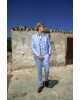 Κοστούμι Black Papigion Milano γαλάζιο με καρό μπλε SLIM FIT
