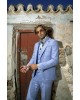 Κοστούμι Black Papigion Milano γαλάζιο με καρό μπλε SLIM FIT