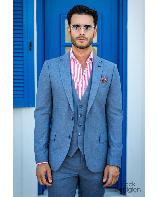 Κοστούμι Black Papigion μπλε SLIM FIT