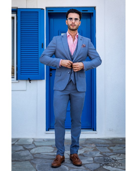 Κοστούμι Black Papigion μπλε SLIM FIT