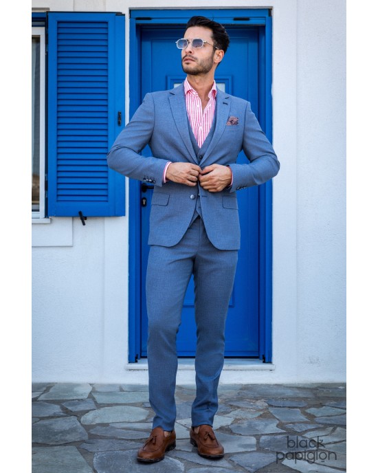 Κοστούμι Black Papigion μπλε SLIM FIT