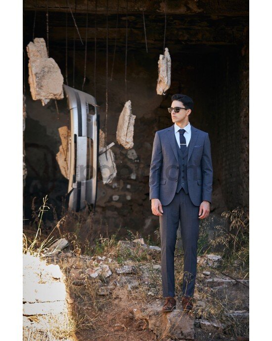 Κοστούμι Vittorio Trento μπλε SLIM FIT