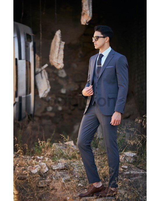 Κοστούμι Vittorio Trento μπλε SLIM FIT