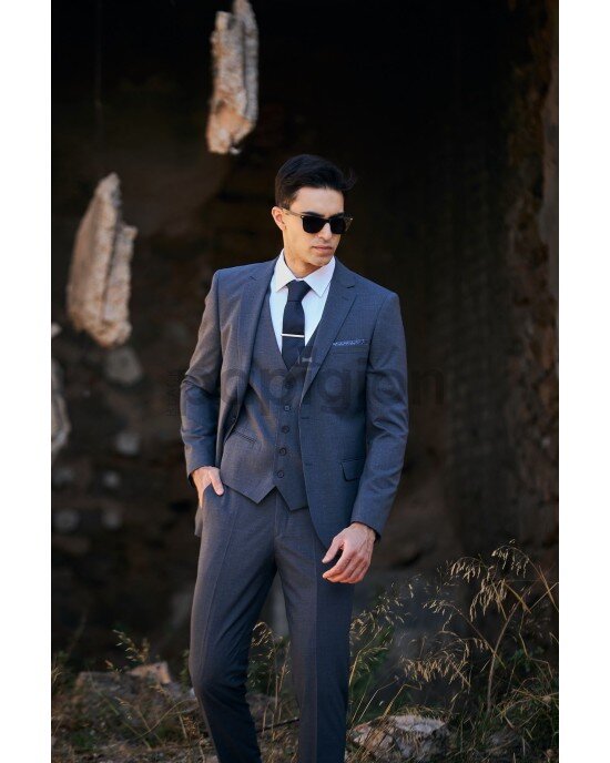 Κοστούμι Vittorio Trento μπλε SLIM FIT