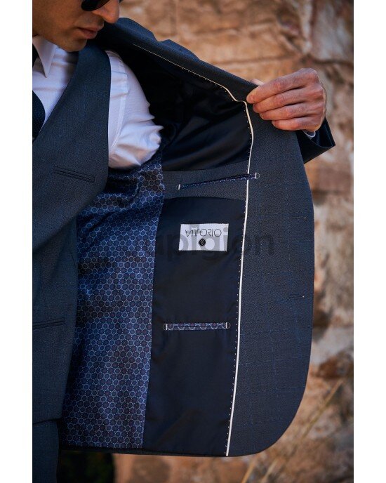 Κοστούμι Vittorio Trento μπλε SLIM FIT