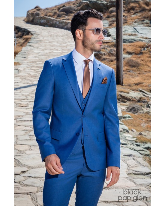 Κοστούμι Black Papigion μπλε SLIM FIT