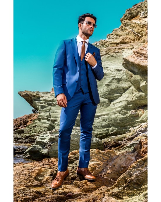 Κοστούμι Black Papigion μπλε SLIM FIT