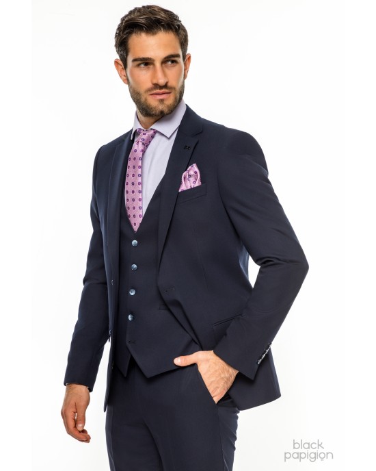 Κοστούμι Black Papigion μπλε SLIM FIT