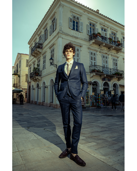 Κοστούμι Black Papigion Toscano μπλε SLIM FIT