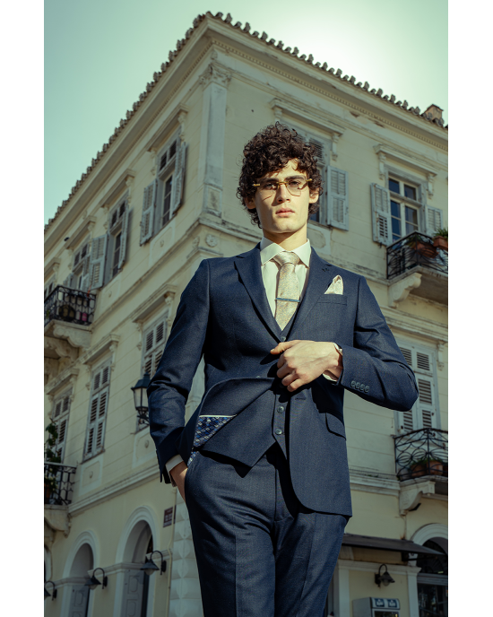 Κοστούμι Black Papigion Toscano μπλε SLIM FIT