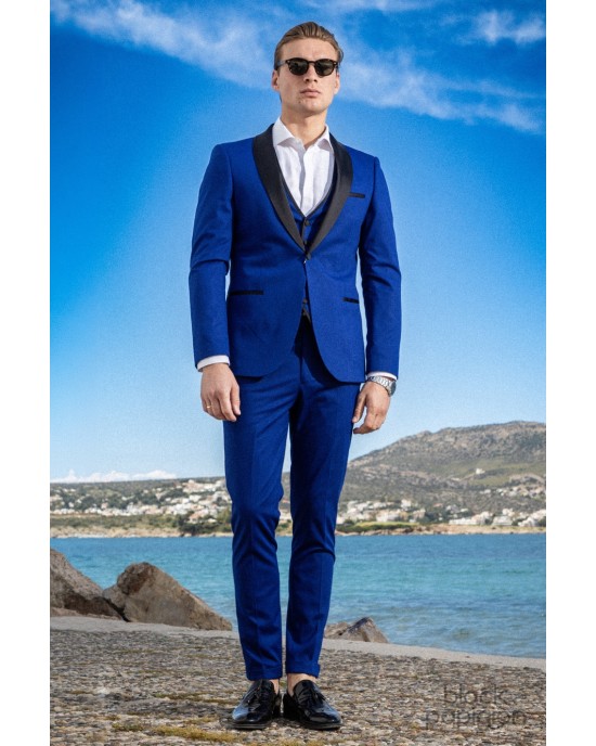 Κοστούμι Vittorio Smokin μπλε ρουά SLIM FIT