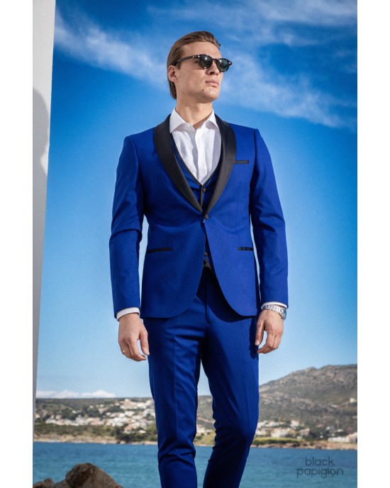 Κοστούμι Vittorio Smokin μπλε ρουά SLIM FIT