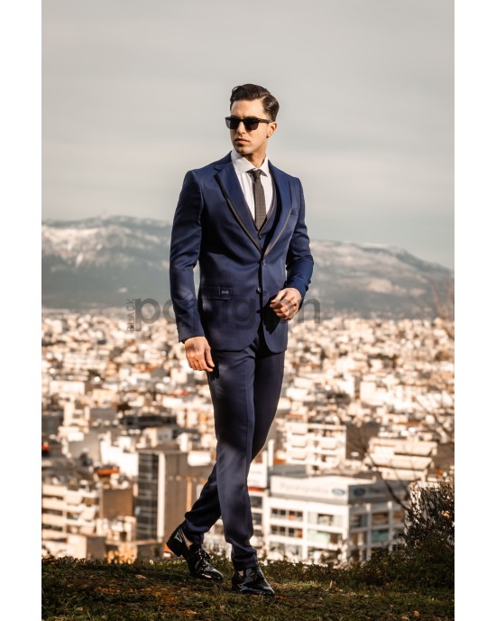 Κοστούμι Black Papigion μπλε SLIM FIT