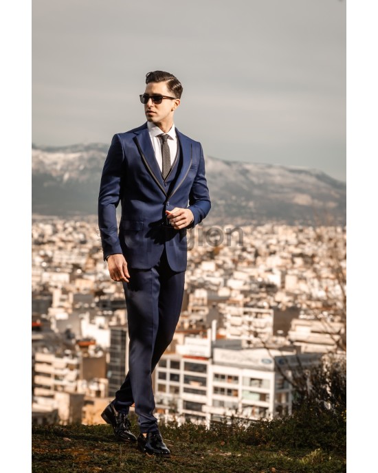 Κοστούμι Black Papigion μπλε SLIM FIT