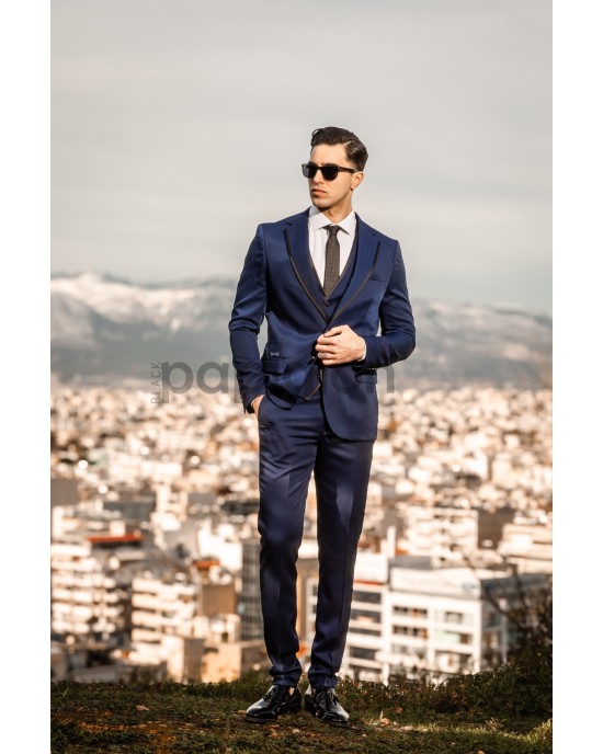 Κοστούμι Black Papigion μπλε SLIM FIT