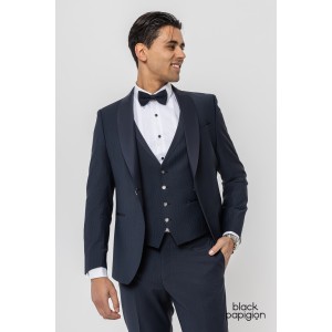 Κοστούμι 19V69 Italia Versace Abbigliamento Ermes μπλε με μαύρη ρίγα Κοστούμι 19V69 Italia Versace Abbigliamento Ermes μπλε με μαύρη ρίγα