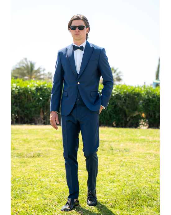 Κοστούμι 19V69 Italia Versace Abbigliamento Antonio μπλε SLIM FIT