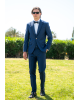 Κοστούμι 19V69 Italia Versace Abbigliamento Antonio μπλε SLIM FIT