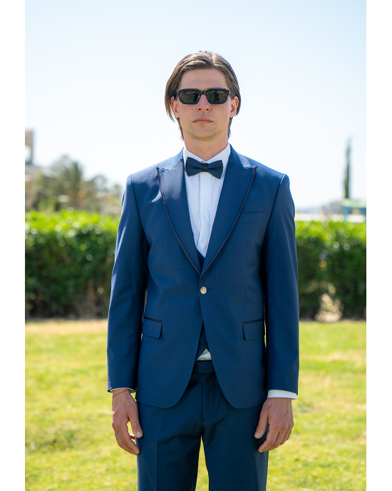 Κοστούμι 19V69 Italia Versace Abbigliamento Antonio μπλε SLIM FIT