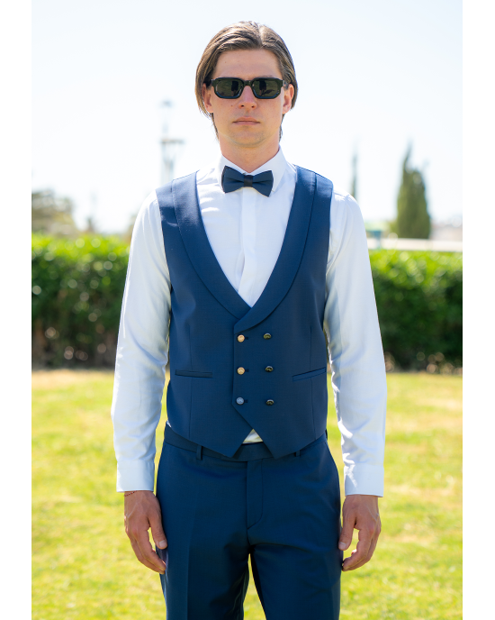 Κοστούμι 19V69 Italia Versace Abbigliamento Antonio μπλε SLIM FIT