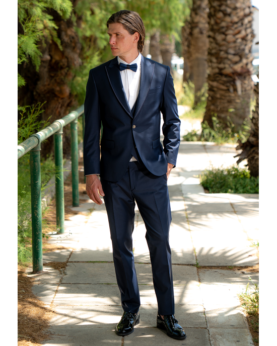 Κοστούμι 19V69 Italia Versace Abbigliamento Antonio μπλε SLIM FIT