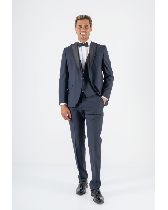 Κοστούμι 19V69 Italia Versace Abbigliamento Adriano Wool μπλε SLIM FIT
