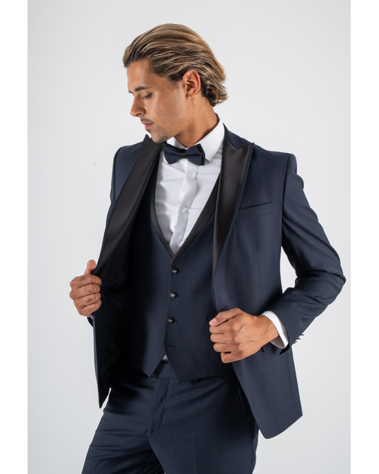 Κοστούμι 19V69 Italia Versace Abbigliamento Adriano Wool μπλε SLIM FIT