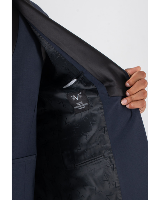 Κοστούμι 19V69 Italia Versace Abbigliamento Adriano Wool μπλε SLIM FIT