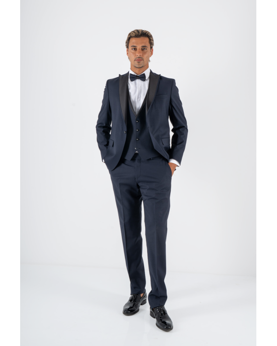 Κοστούμι 19V69 Italia Versace Abbigliamento Adriano Wool μπλε SLIM FIT