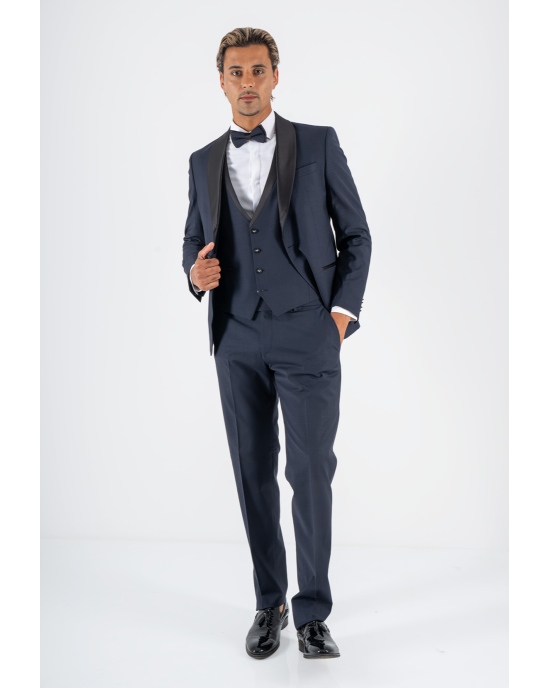 Κοστούμι 19V69 Italia Versace Abbigliamento Bruno Wool μπλε SLIM FIT