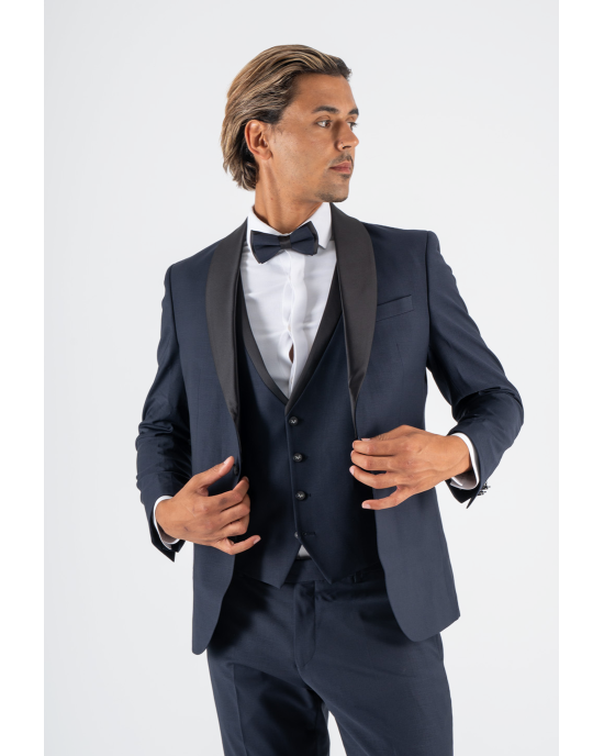 Κοστούμι 19V69 Italia Versace Abbigliamento Bruno Wool μπλε SLIM FIT