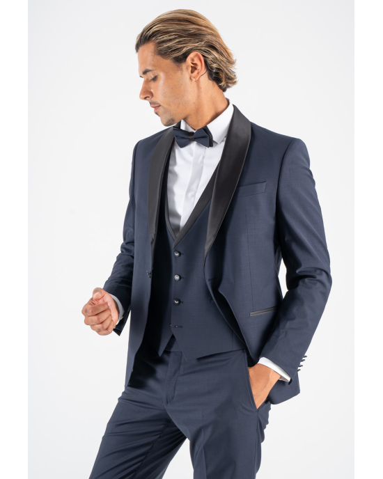 Κοστούμι 19V69 Italia Versace Abbigliamento Bruno Wool μπλε SLIM FIT