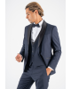 Κοστούμι 19V69 Italia Versace Abbigliamento Bruno Wool μπλε SLIM FIT