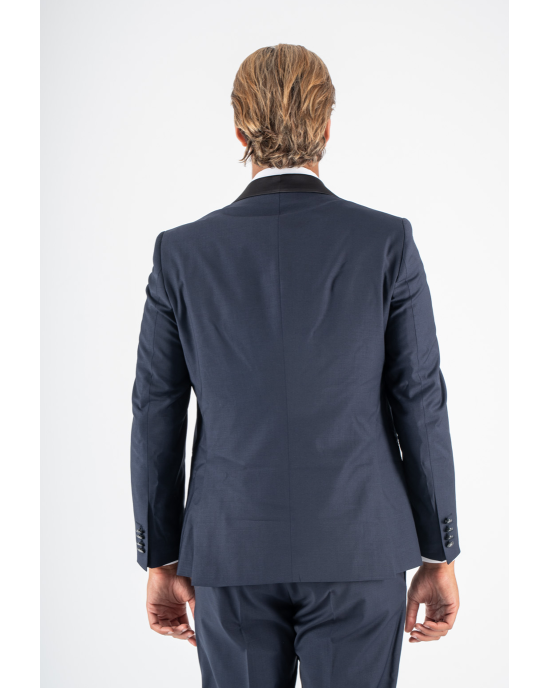 Κοστούμι 19V69 Italia Versace Abbigliamento Bruno Wool μπλε SLIM FIT