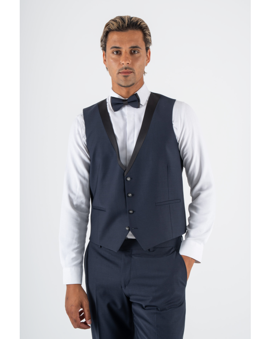 Κοστούμι 19V69 Italia Versace Abbigliamento Bruno Wool μπλε SLIM FIT