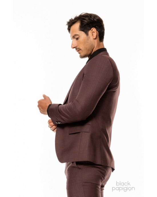Κοστούμι Hugo μπορντό SLIM FIT