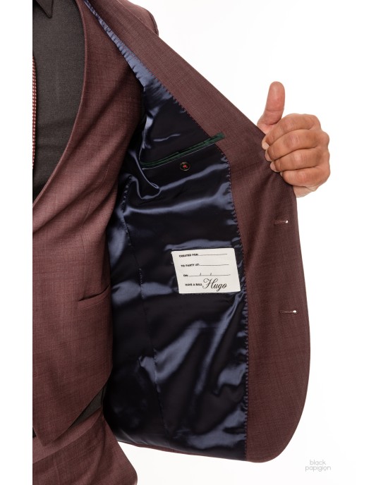 Κοστούμι Hugo μπορντό SLIM FIT