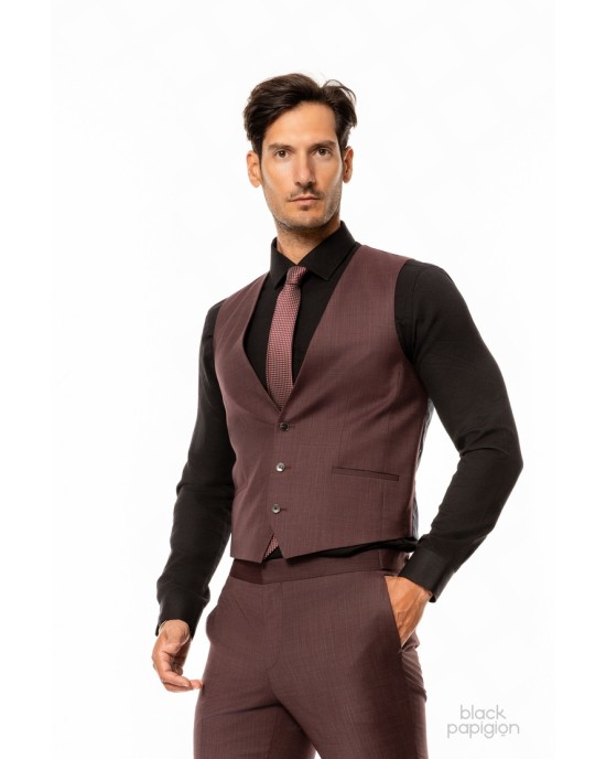 Κοστούμι Hugo μπορντό SLIM FIT