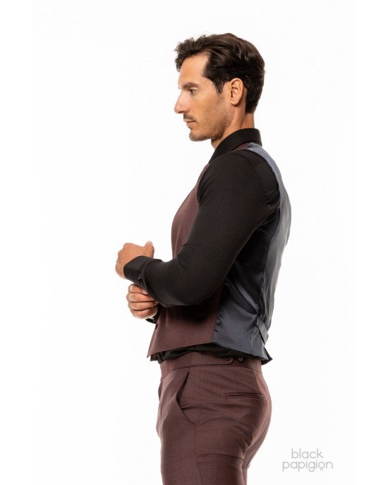 Κοστούμι Hugo μπορντό SLIM FIT