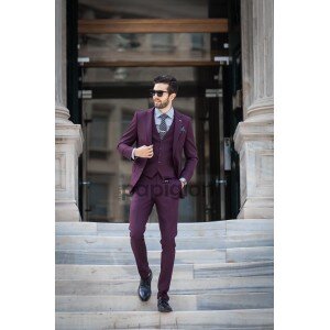 Κοστούμι Black Papigion μπορντό