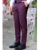 Κοστούμι Vittorio Mirano μπορντό με άσπρη ρίγα SLIM FIT