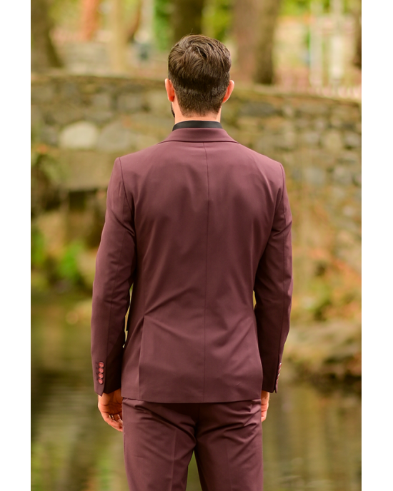 Κοστούμι Black Papigion μπορντό SLIM FIT