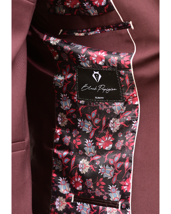 Κοστούμι Black Papigion μπορντό SLIM FIT